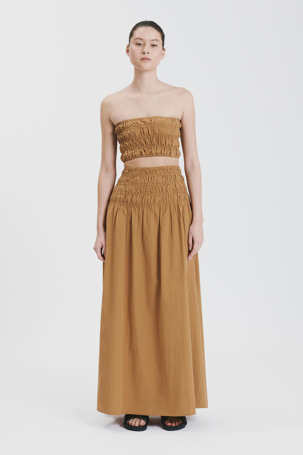 Oasis Poplin Maxi Skirt Fudge
