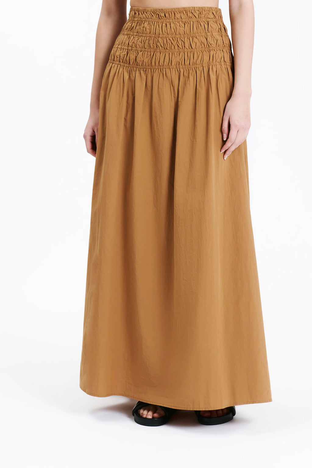 Oasis Poplin Maxi Skirt Fudge