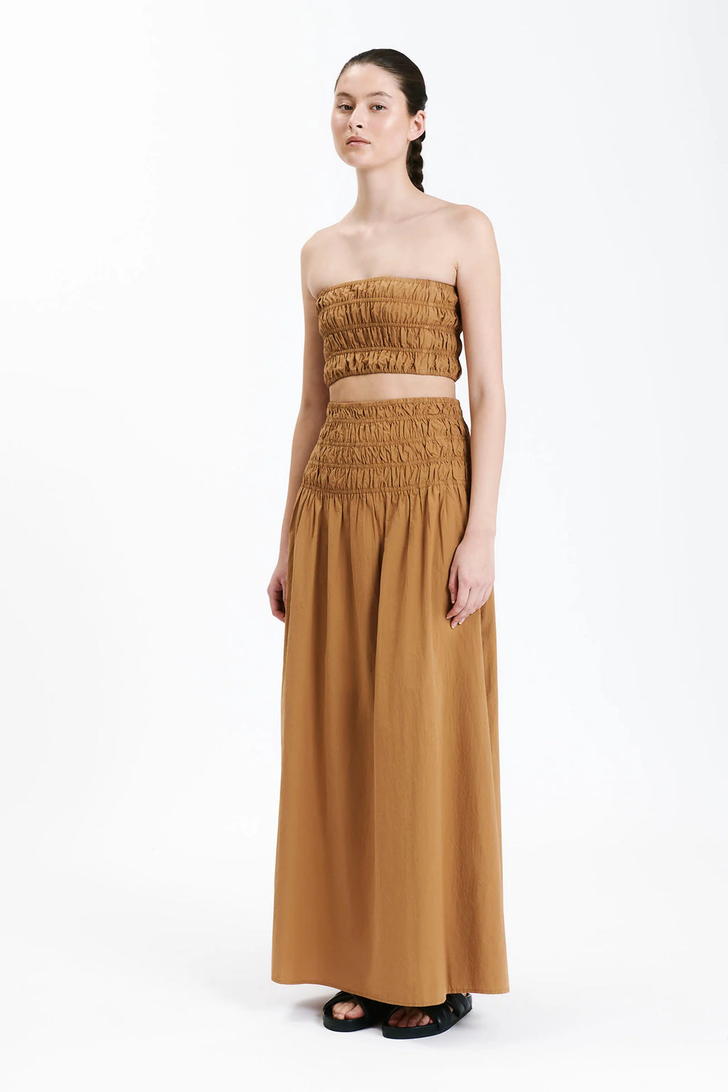 Oasis Poplin Maxi Skirt Fudge