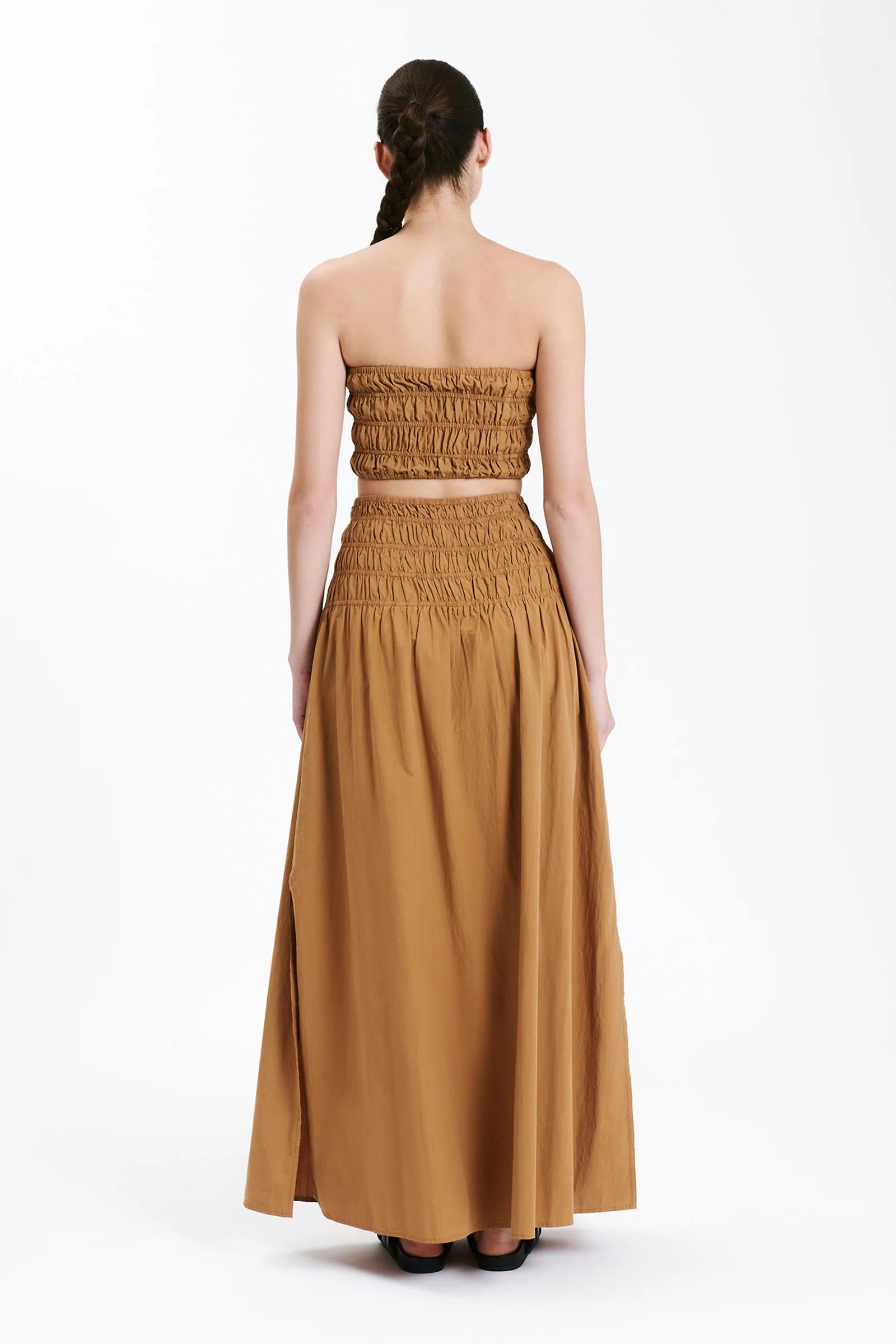 Oasis Poplin Maxi Skirt Fudge