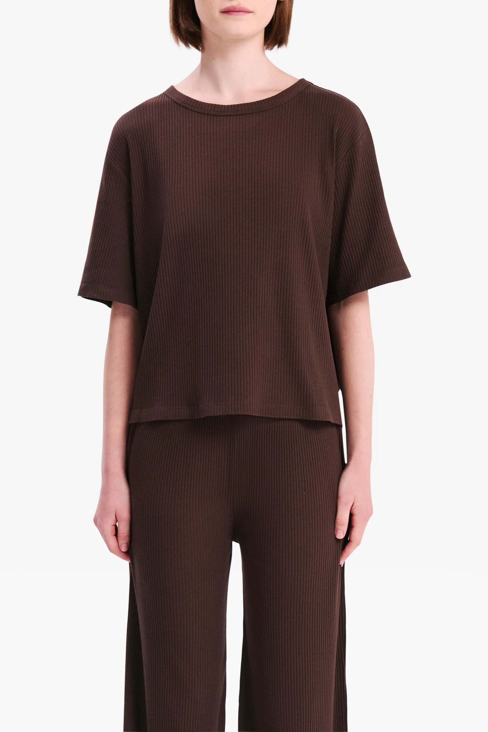 Lounge Rib Tee Cinder