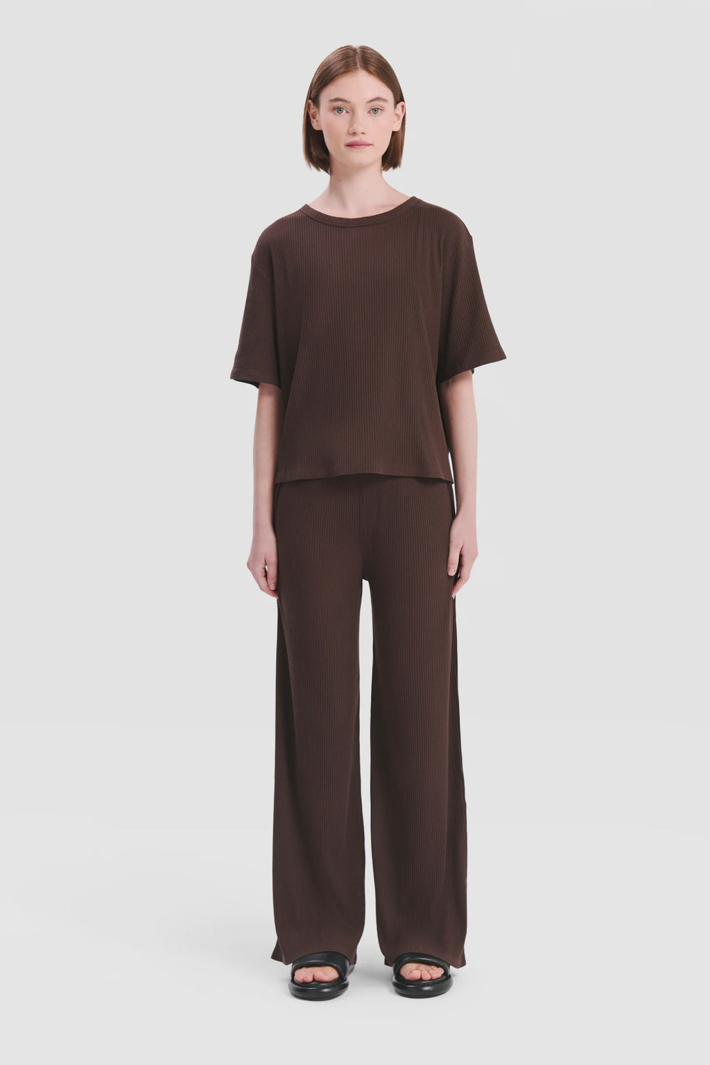Lounge Rib Tee Cinder