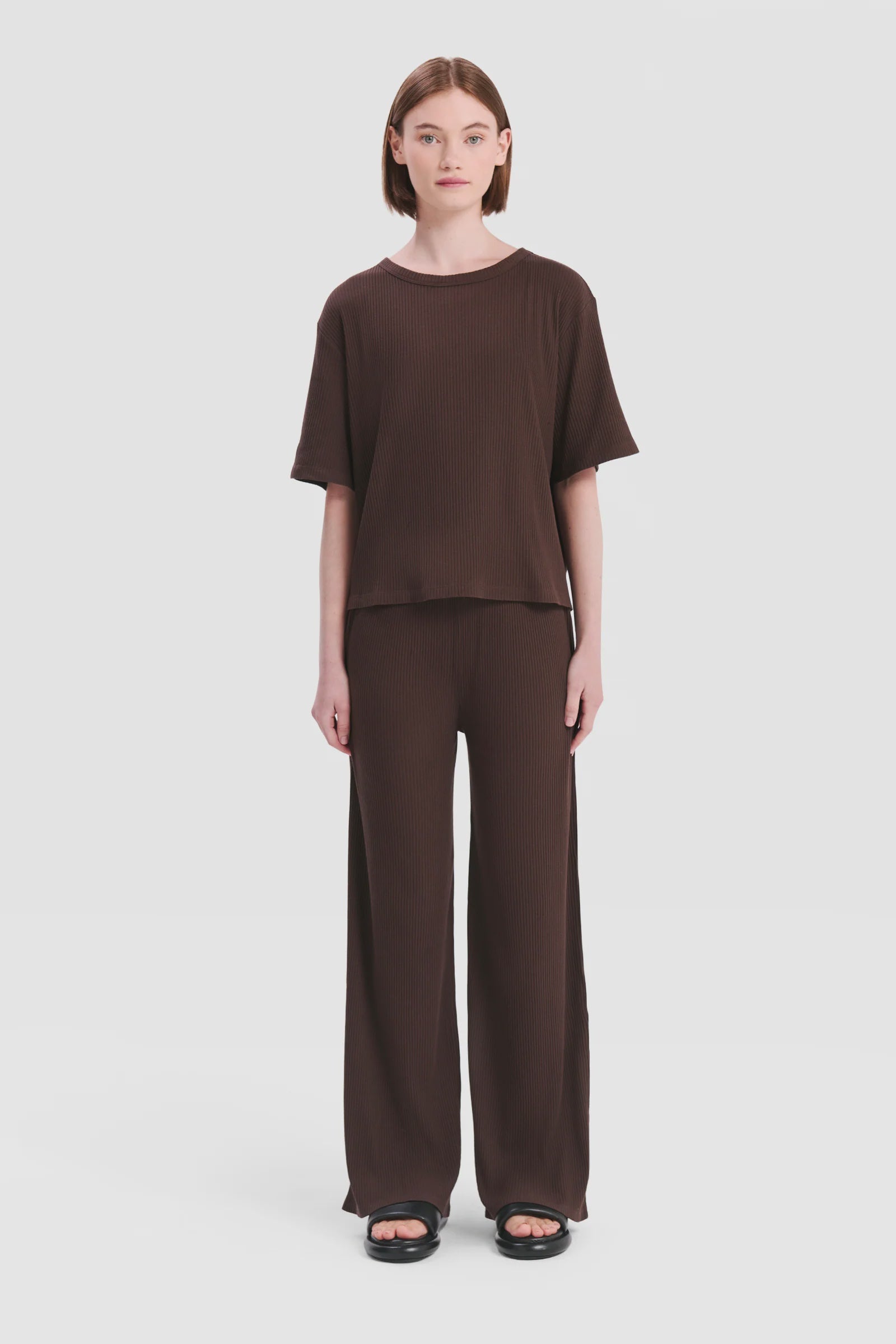 Lounge Rib Tee Cinder