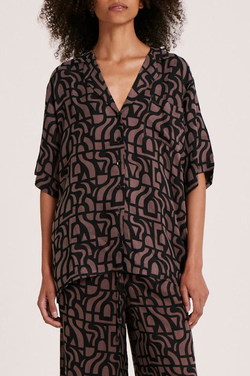 Yves Cupro Oversized Shirt Goya
