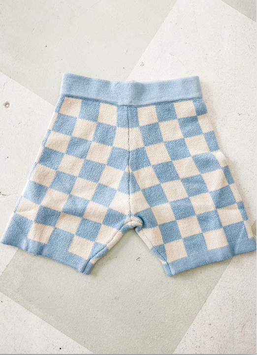 Nina Checkerboard Short Blue