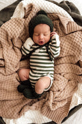 Olive Bonnet and Booties Set
