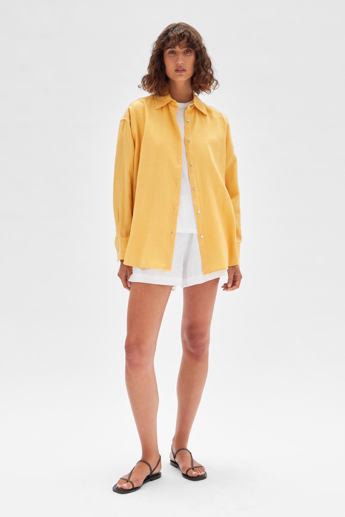 Oversized Linen Shirt Butterscotch