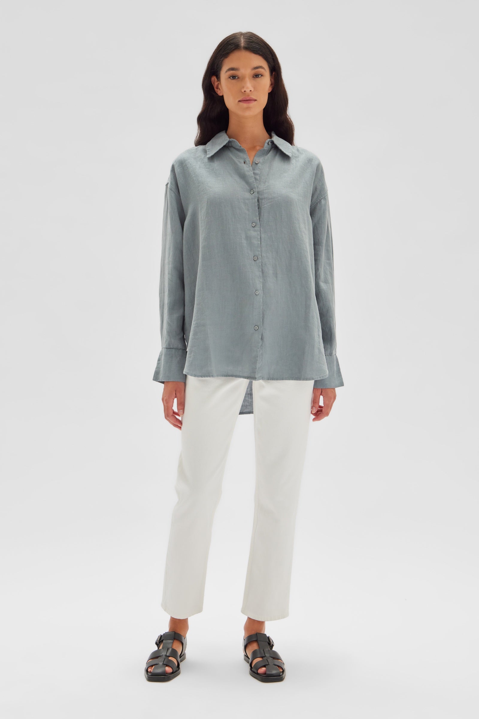 Oversized Linen Shirt Pacific