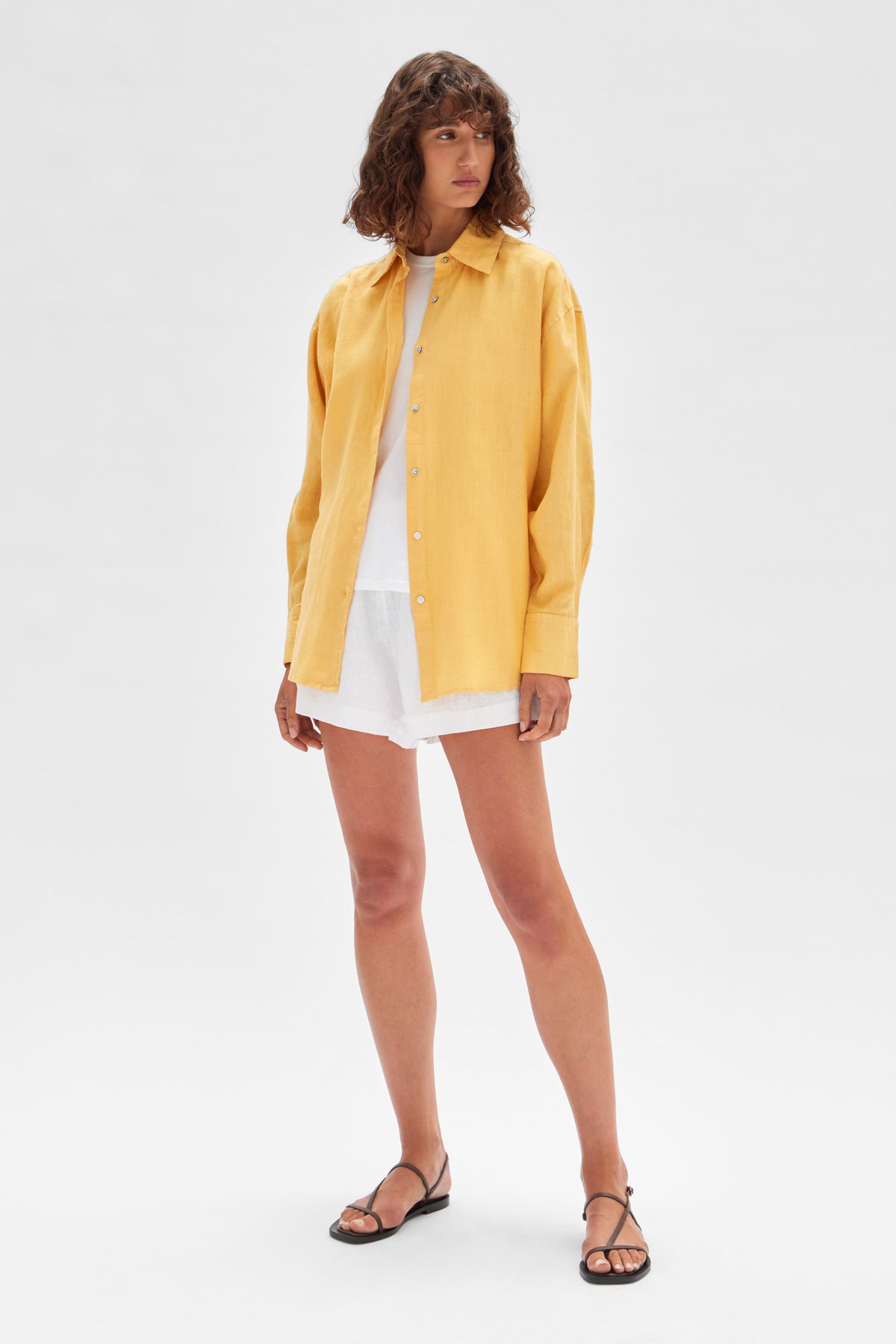 Oversized Linen Shirt Butterscotch