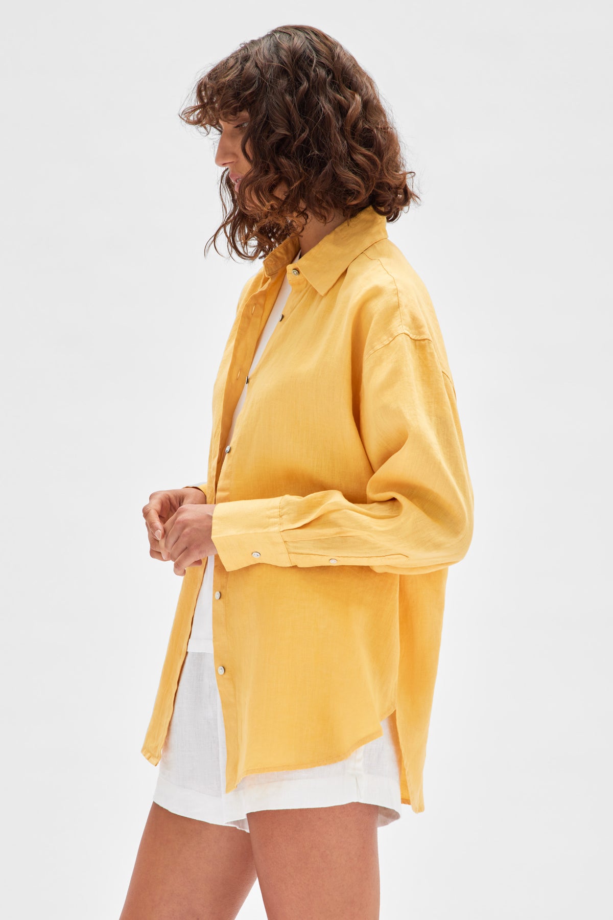Oversized Linen Shirt Butterscotch