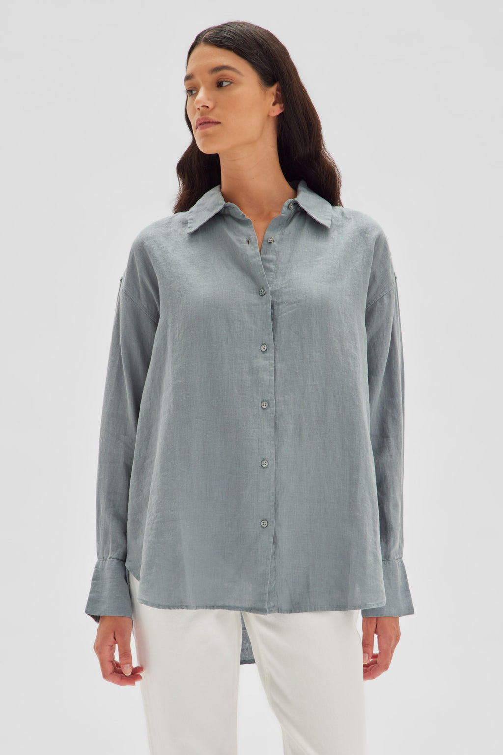 Oversized Linen Shirt Pacific