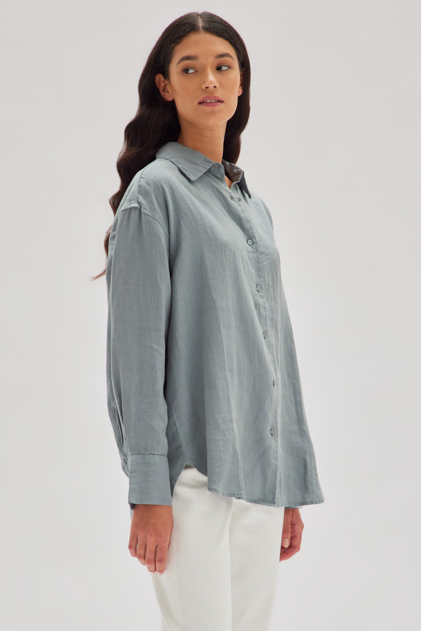 Oversized Linen Shirt Pacific