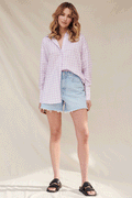 Luna Shirt Lilac Gingham
