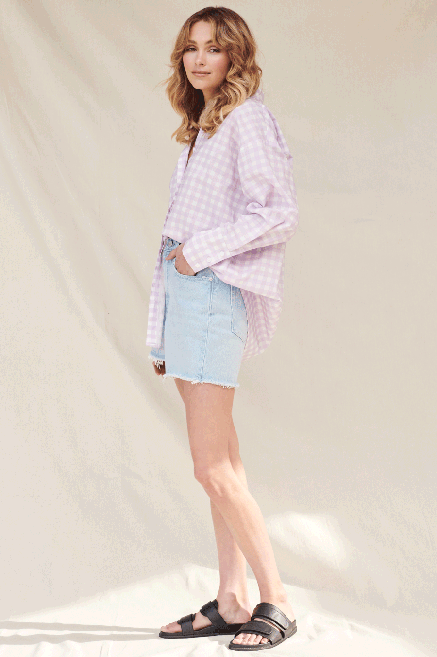 Luna Shirt Lilac Gingham