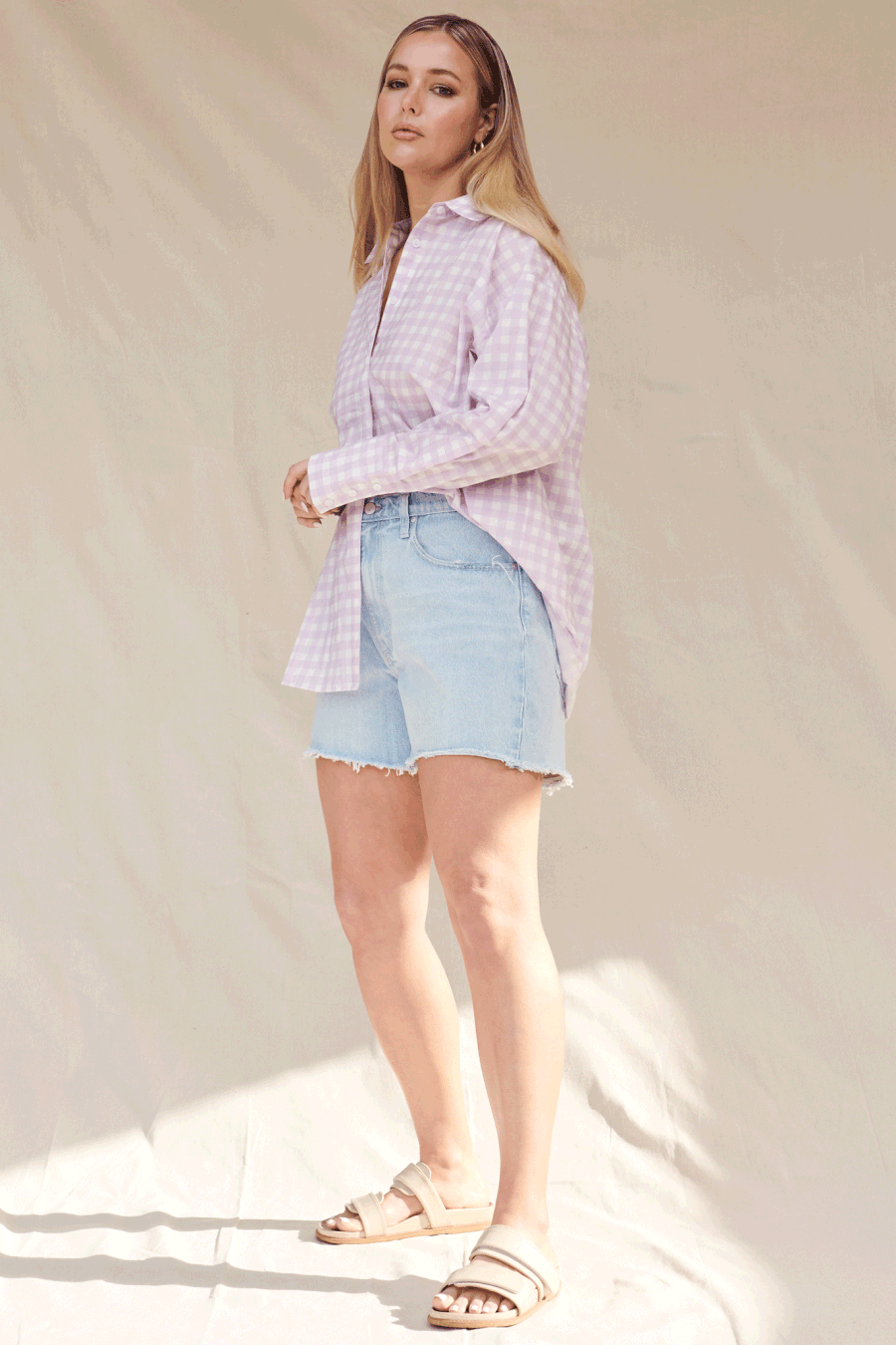 Luna Shirt Lilac Gingham