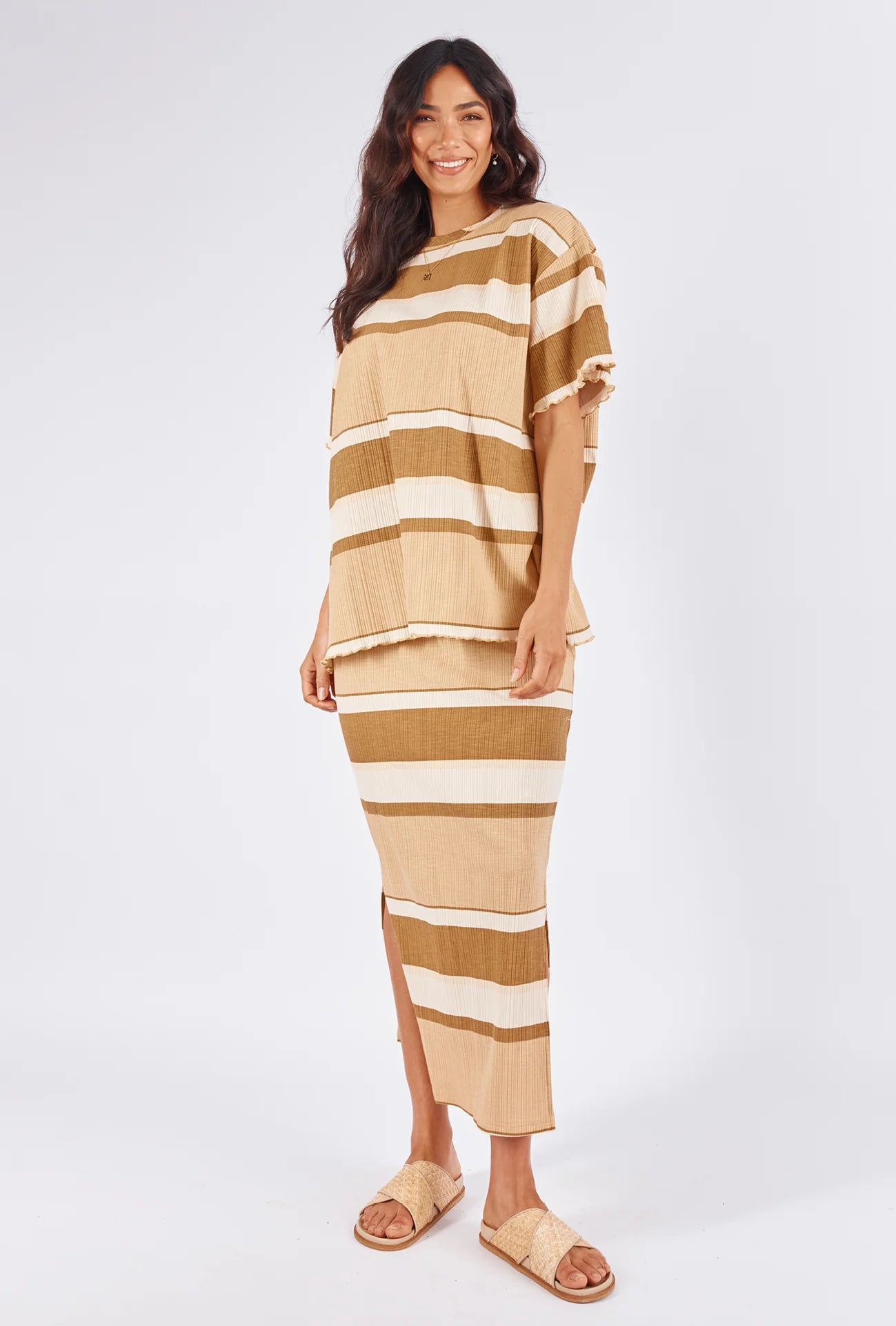 Alina Midi Skirt Stripe