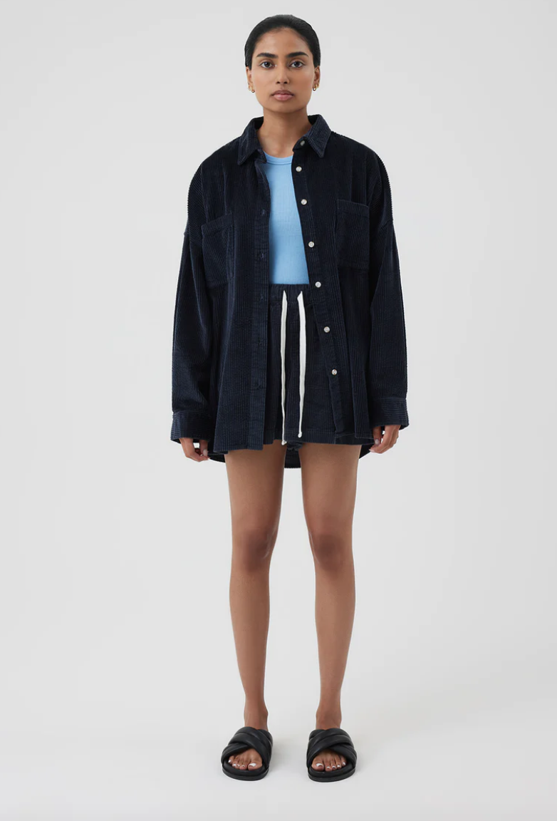 Lars Cord Shacket Indigo
