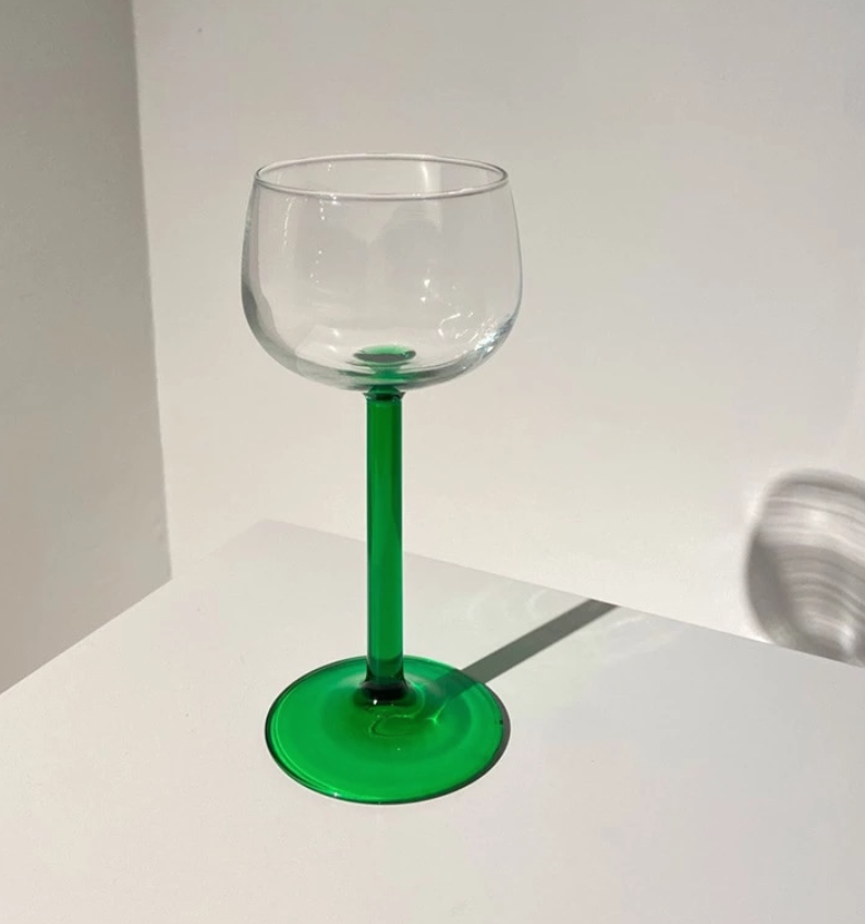 French Wine Glass Green