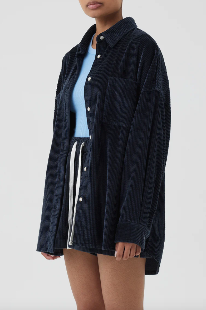 Lars Cord Shacket Indigo
