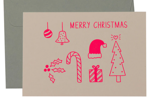 Christmas Things Card Neon