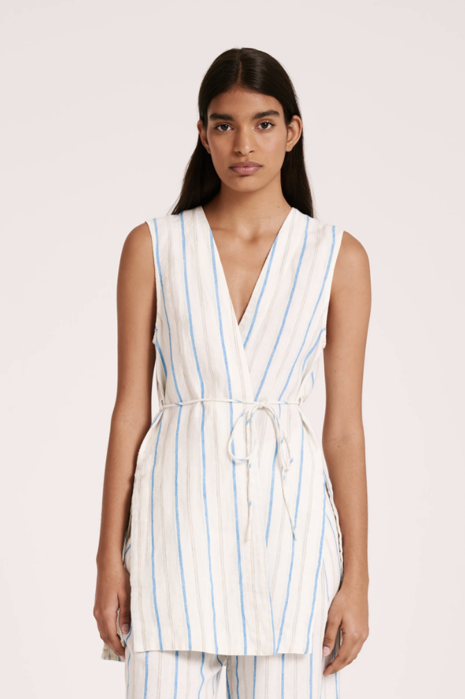 Yin Linen Vest Stripe