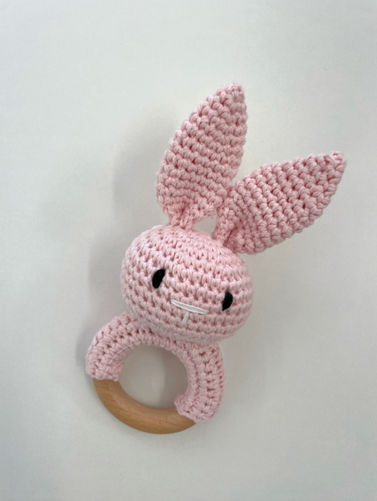 Baby Rattle Bunny Pink