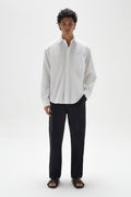 Mens Simon Poplin LS White