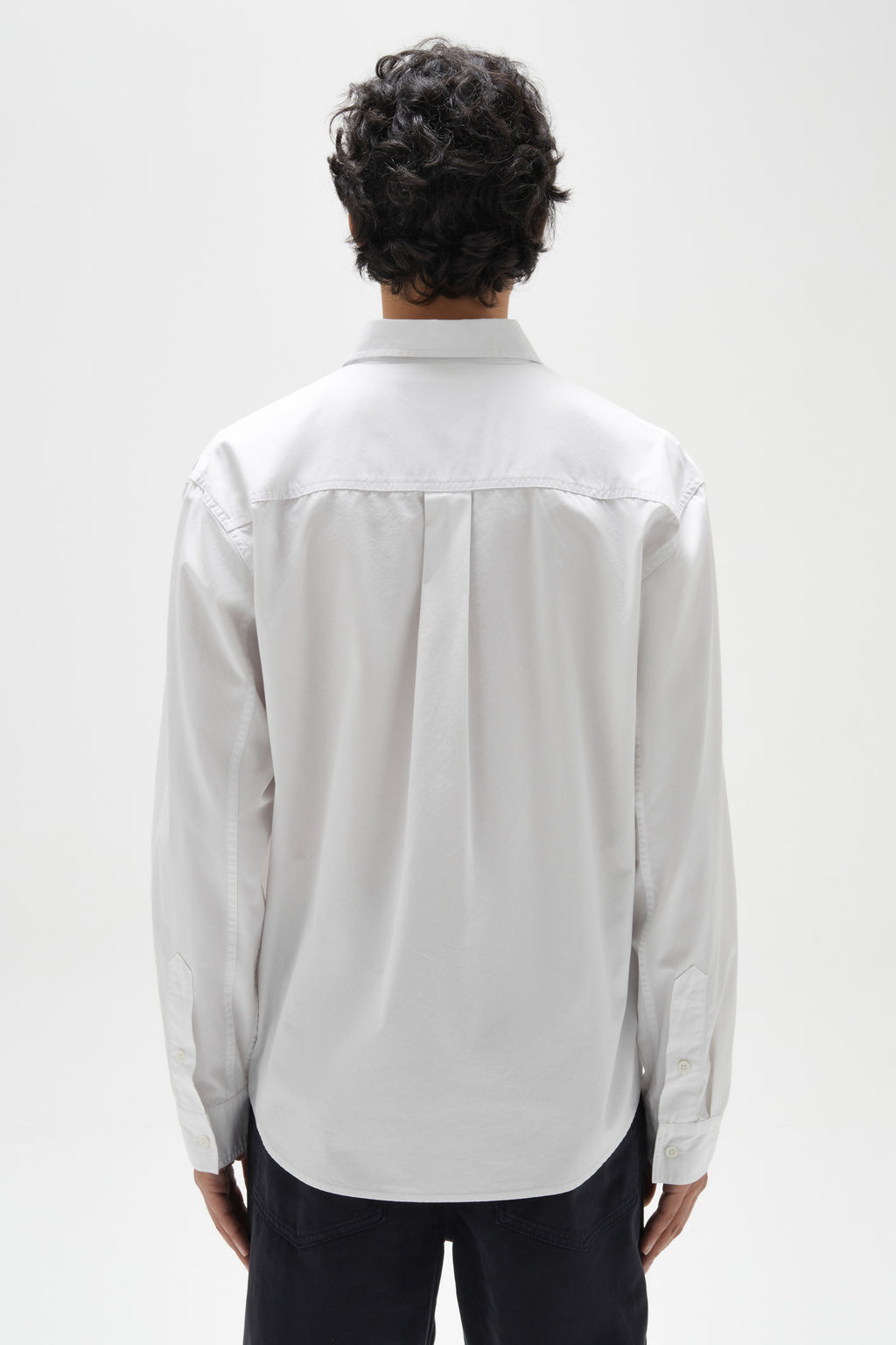 Mens Simon Poplin LS White