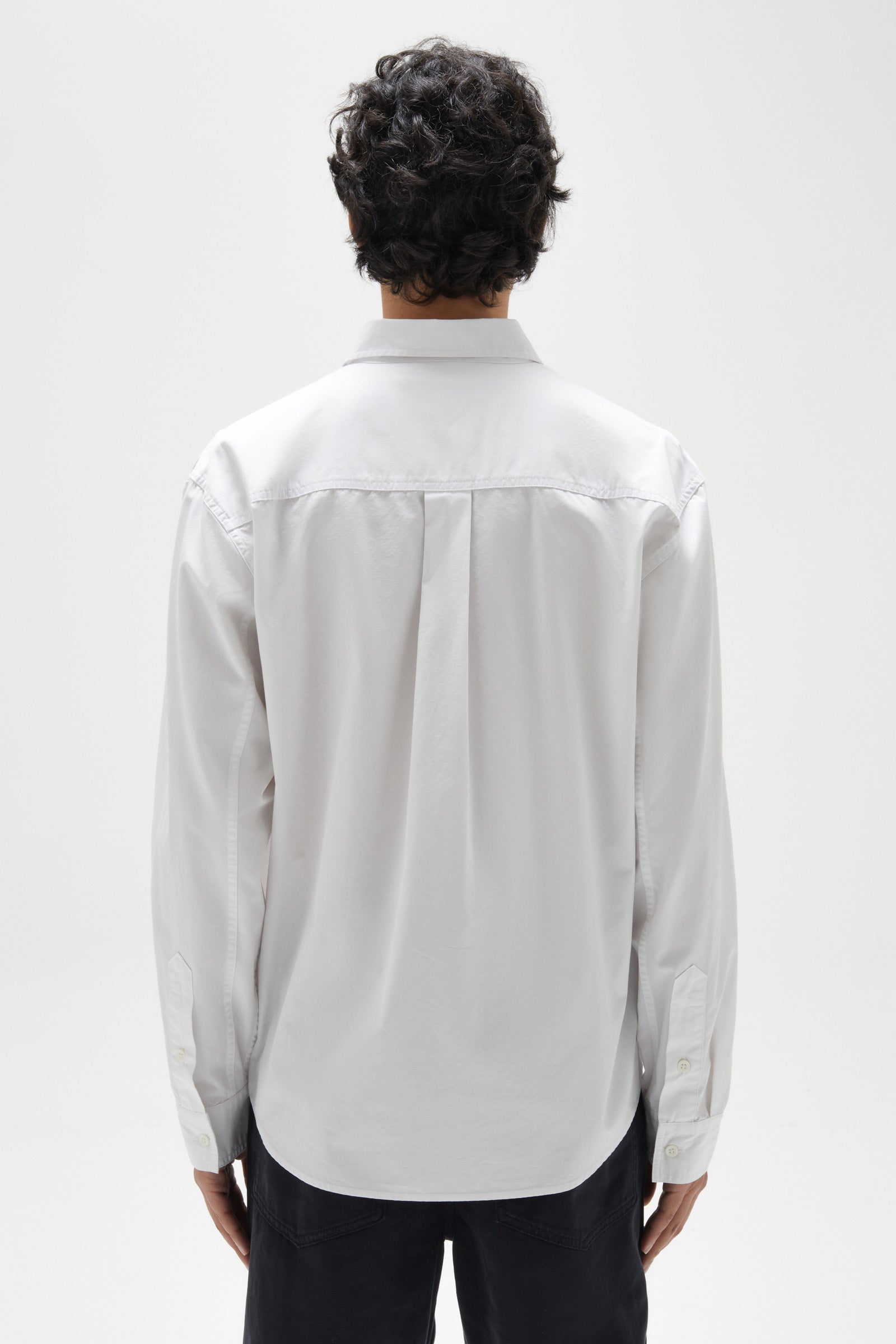 Mens Simon Poplin LS White