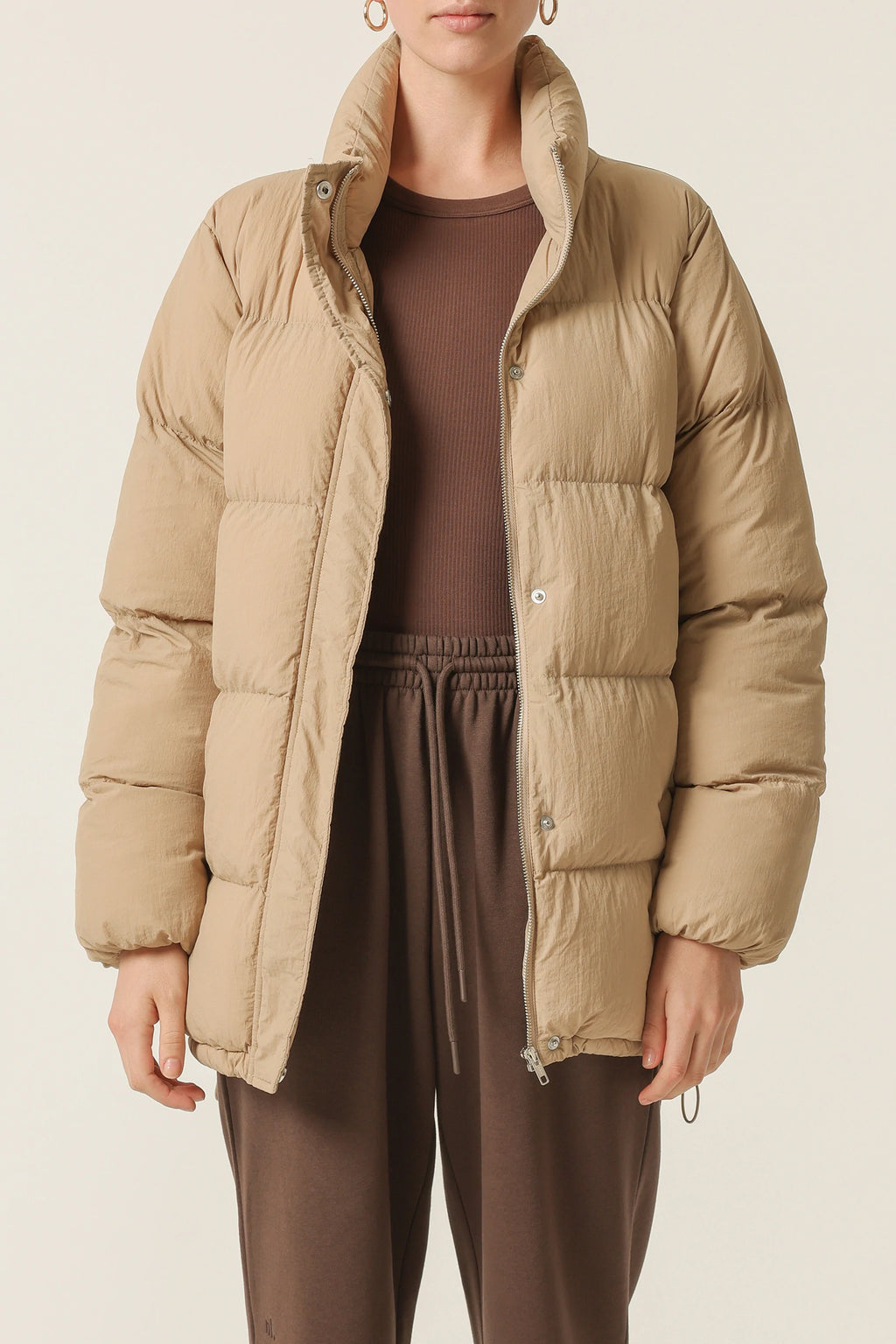 Topher Longline Puffer Sepia