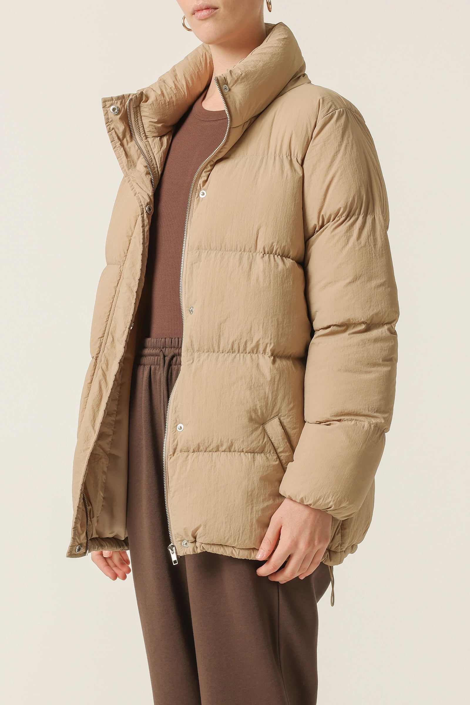 Topher Longline Puffer Sepia