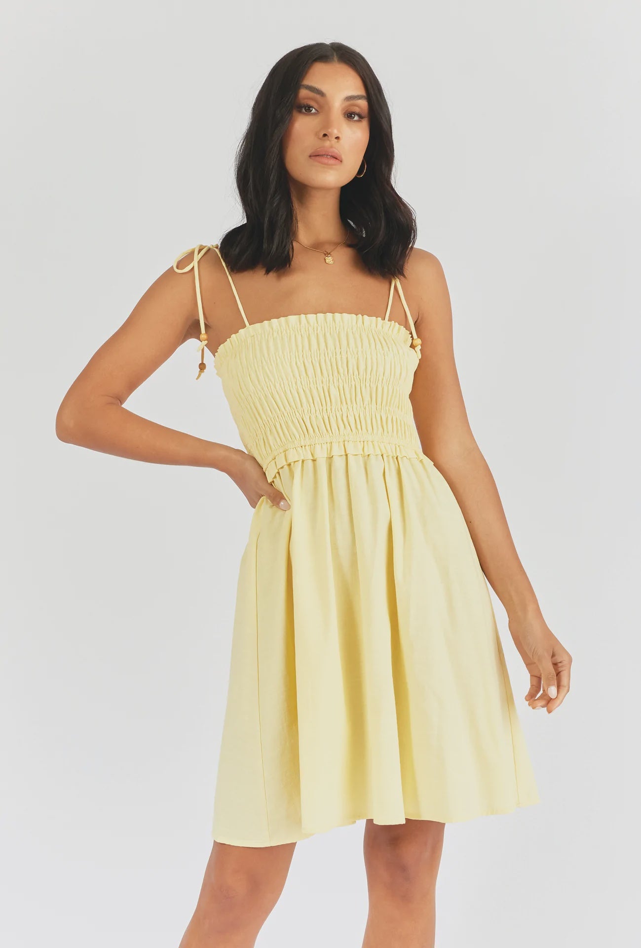 Poppy Mini Dress Lemon