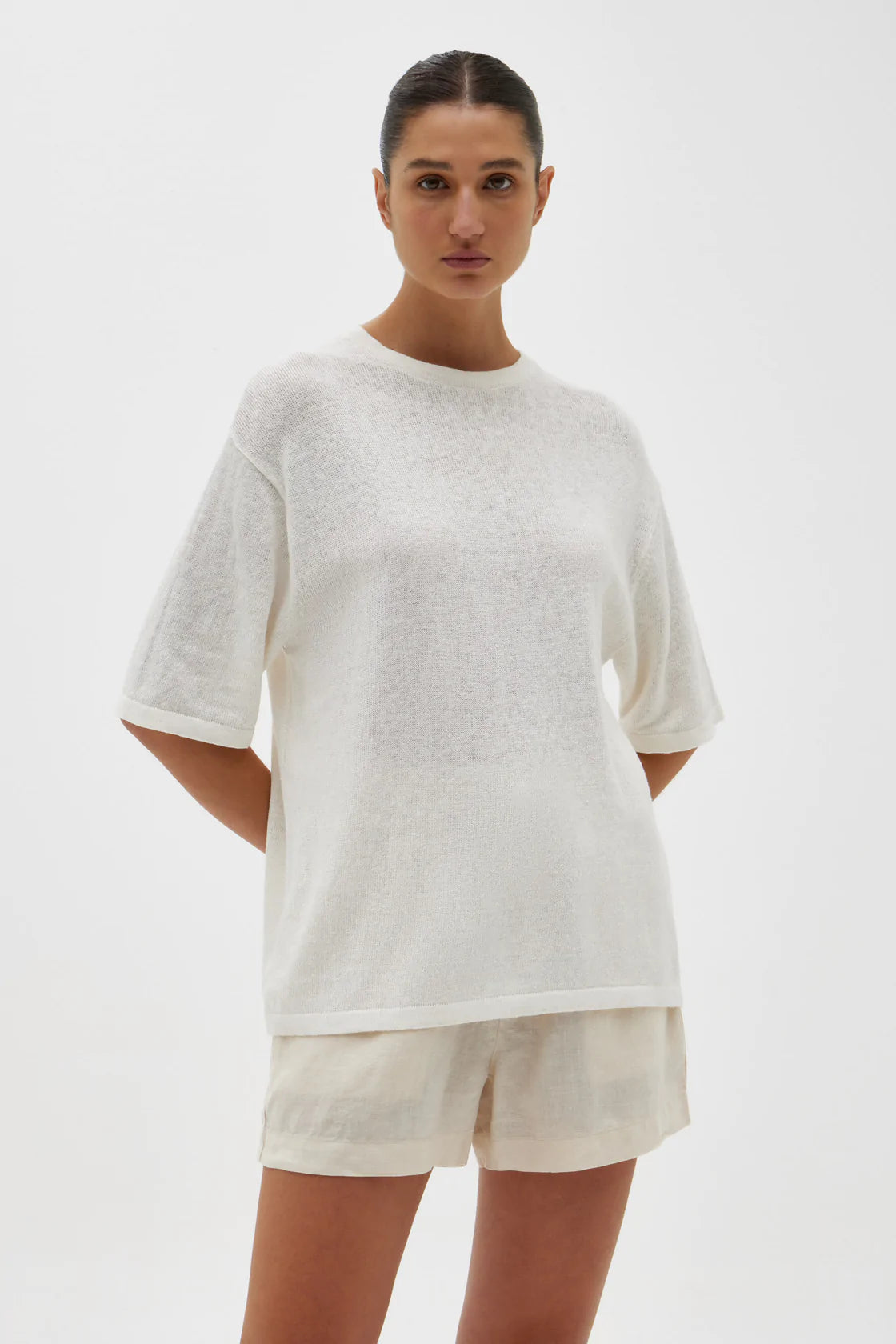 Lea Knit Tee Antique White