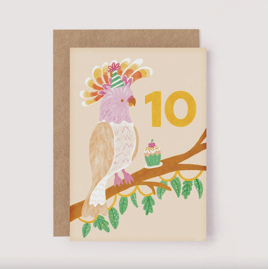 TEN Cockatoo Bday Card
