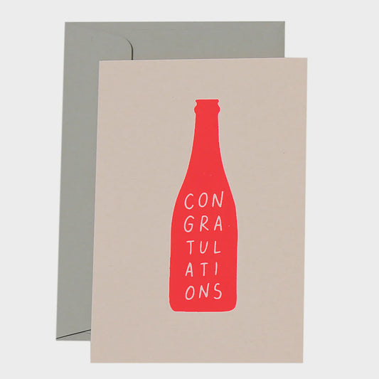 Champagne Congrats Card Neon