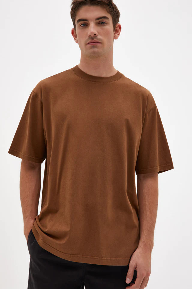 Mens Oversized Tee Burnt Ochre