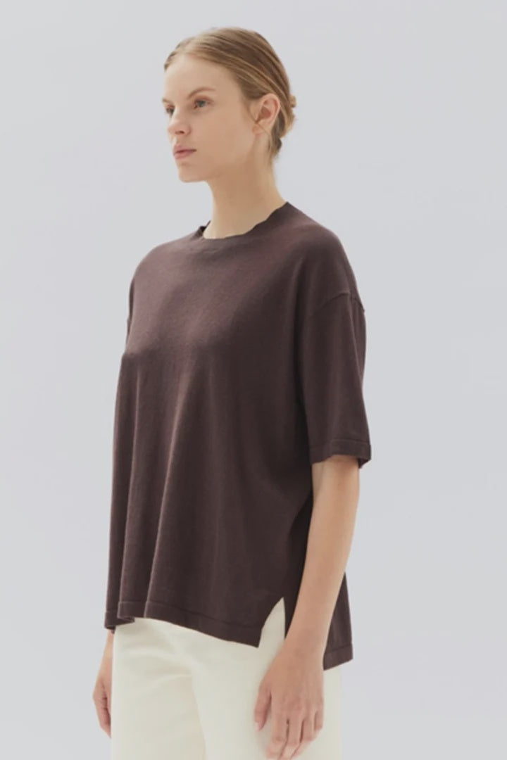 Cotton Cashmere Tee Chestnut