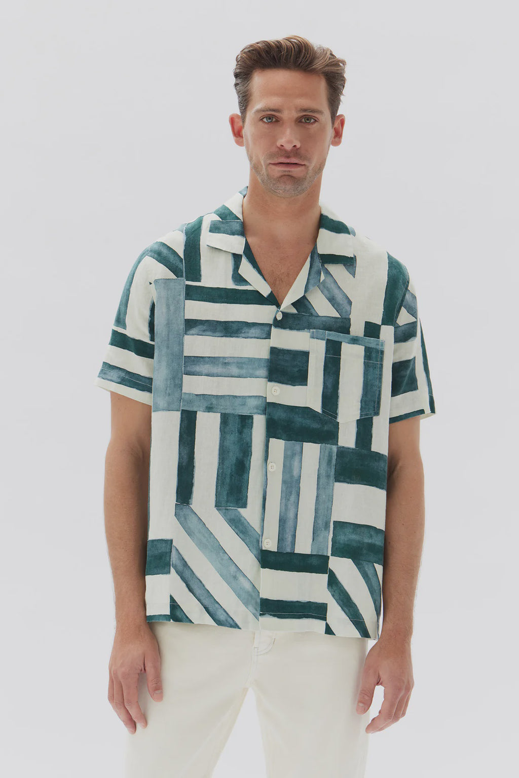 Mens Lagoon Print SS Shirt