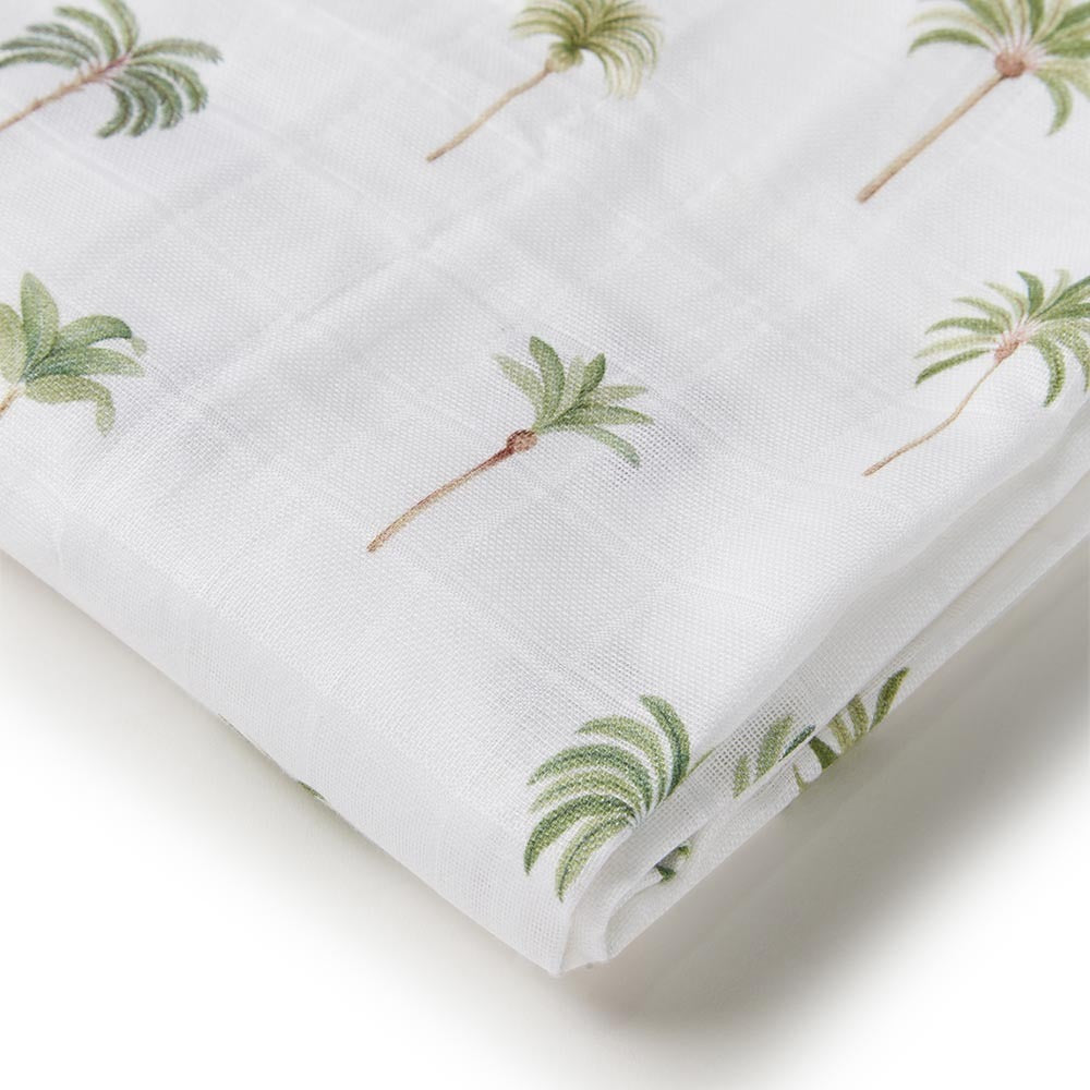 Green Palms Muslin Wrap
