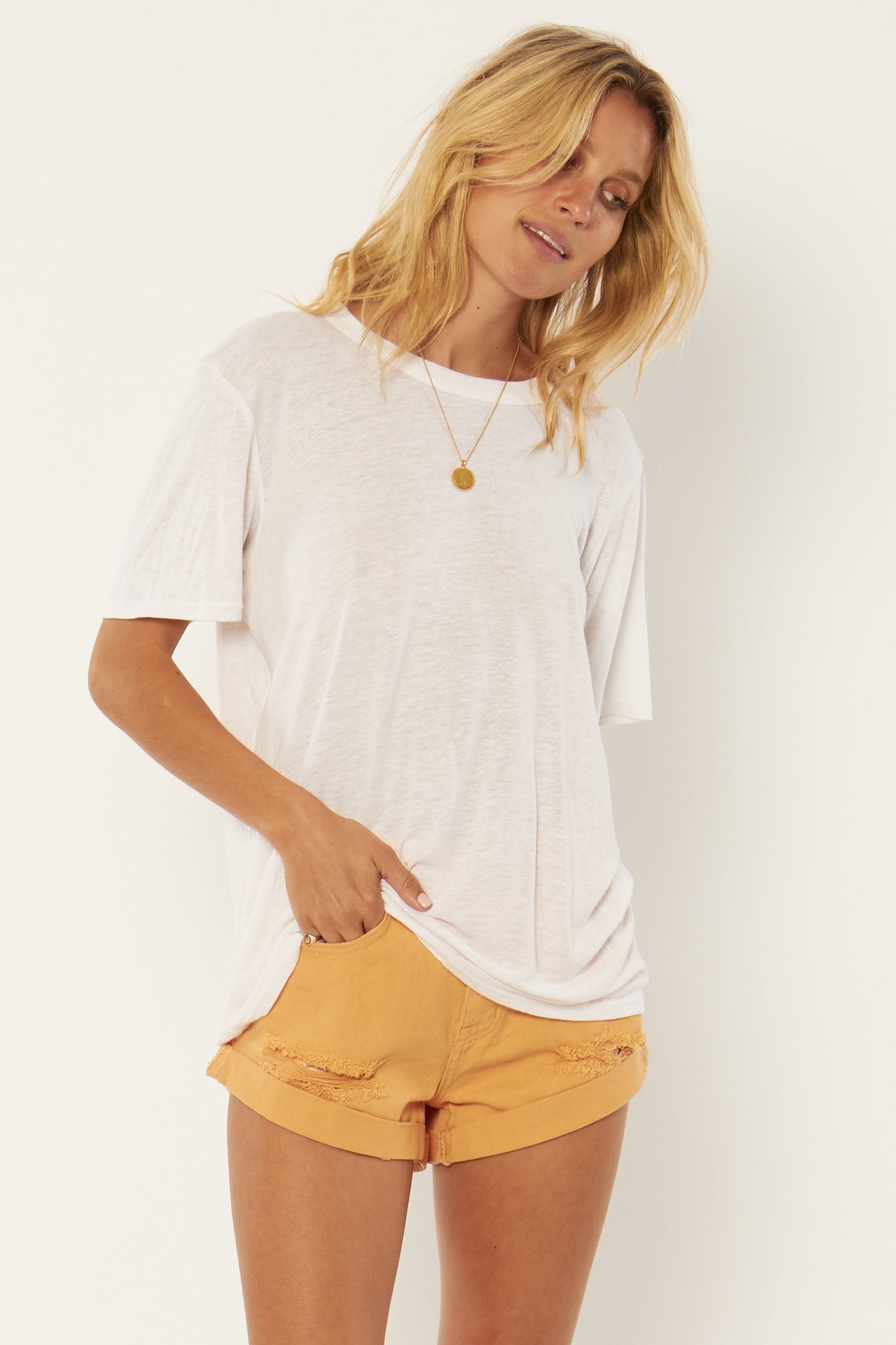 Lany SS Knit Top White