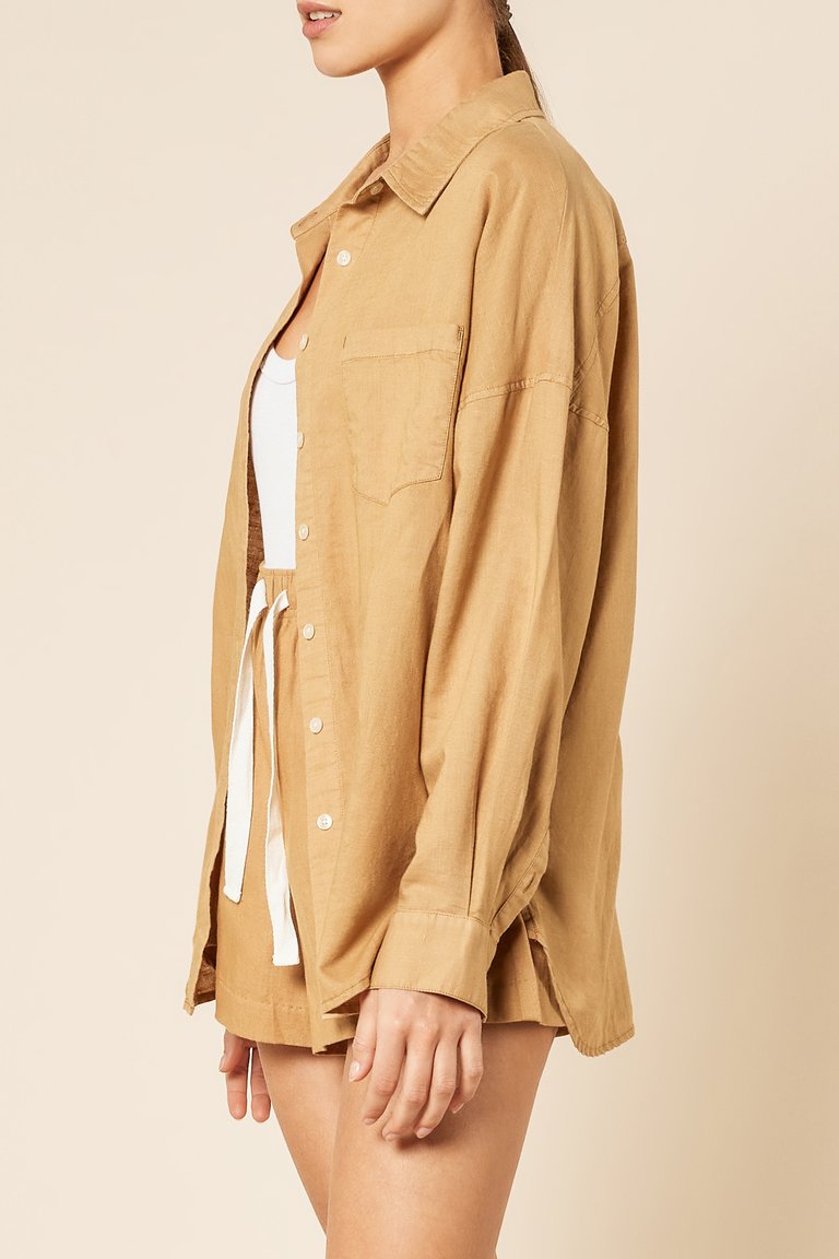 Leigh Linen Shirt Oak