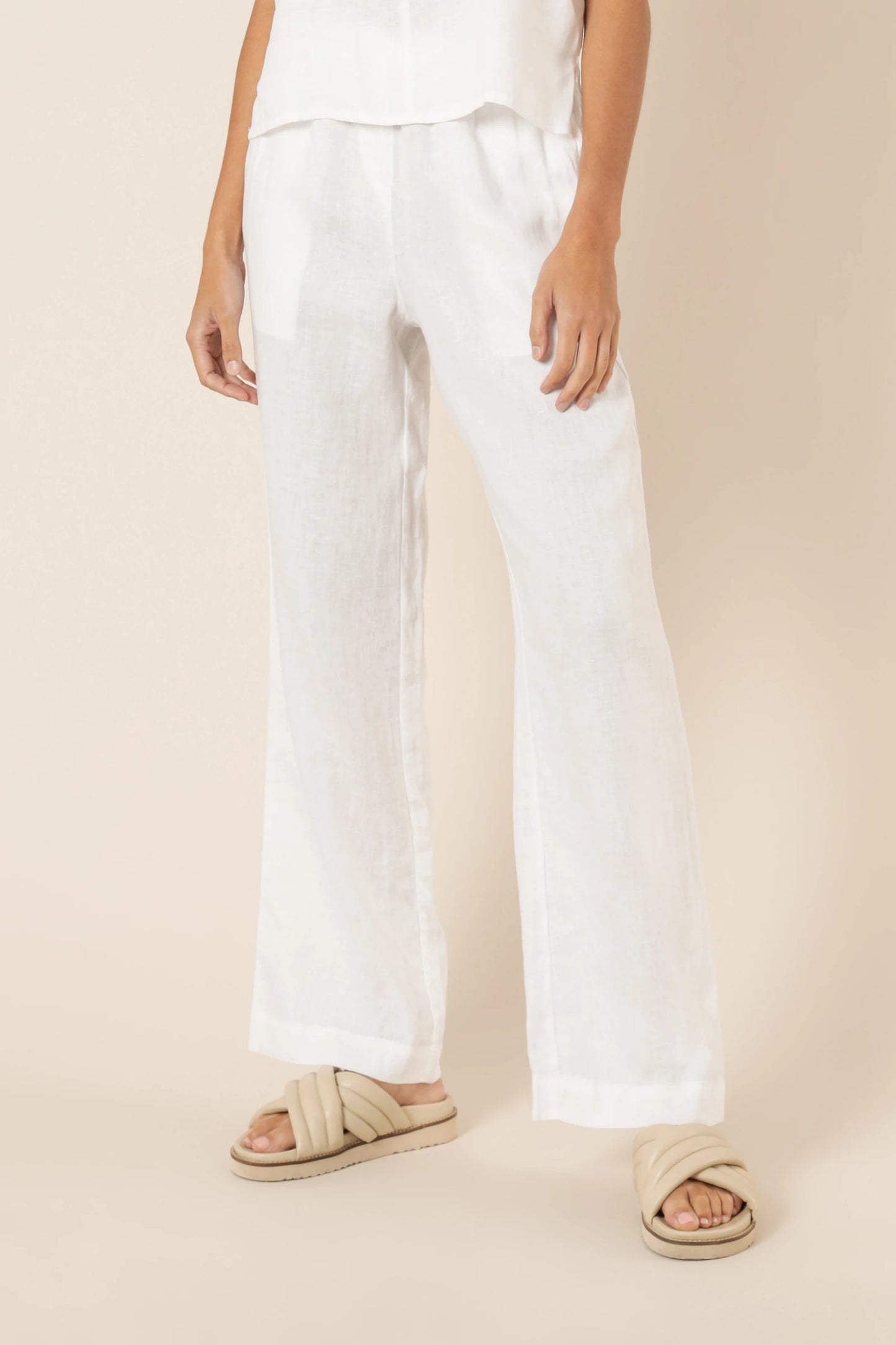 Linen Lounge Pant White