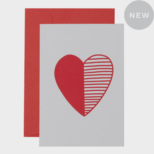 Stripy Heart Red Card