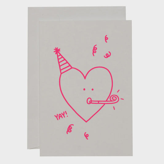 Party Heart Card Neon