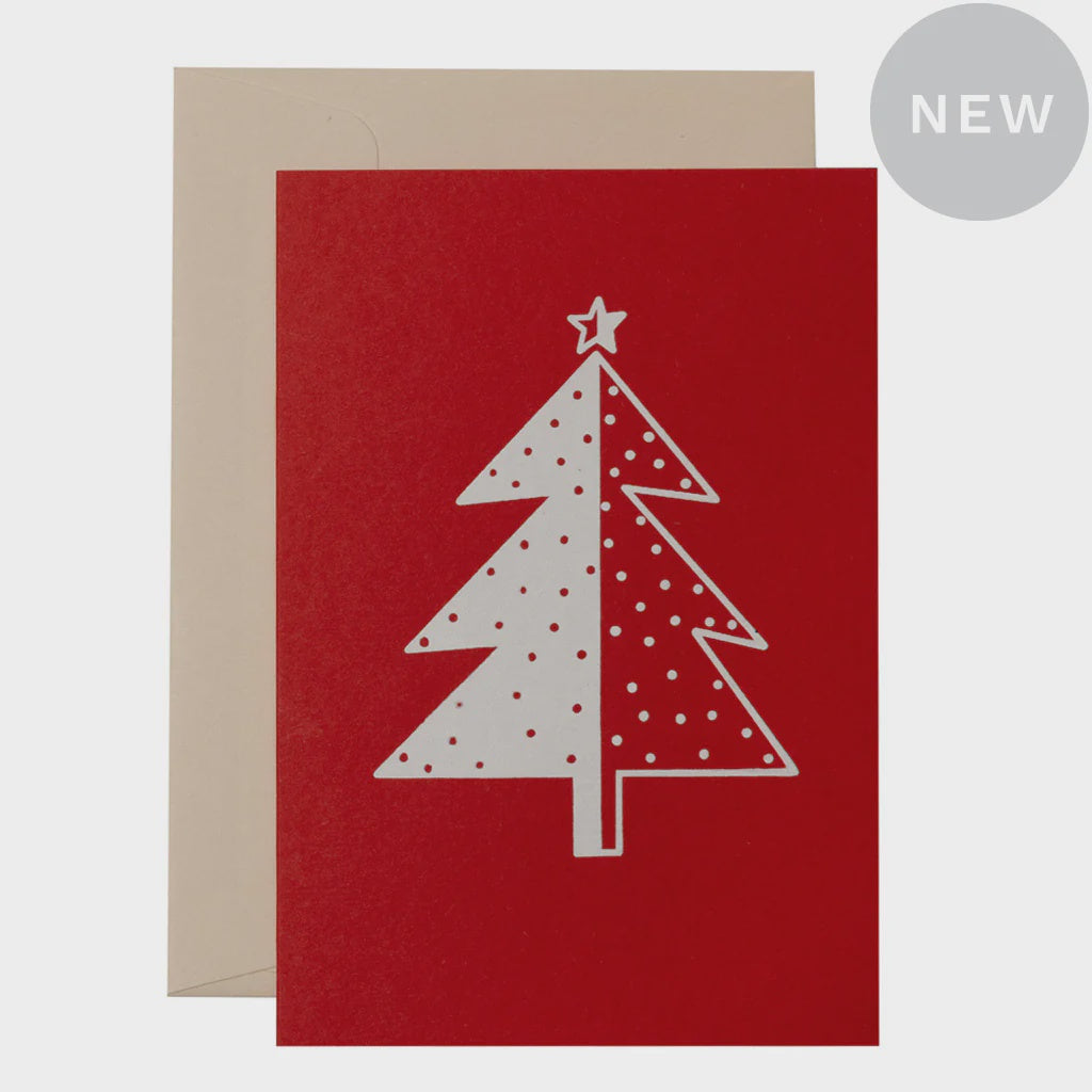 Polkadot Tree Card Red