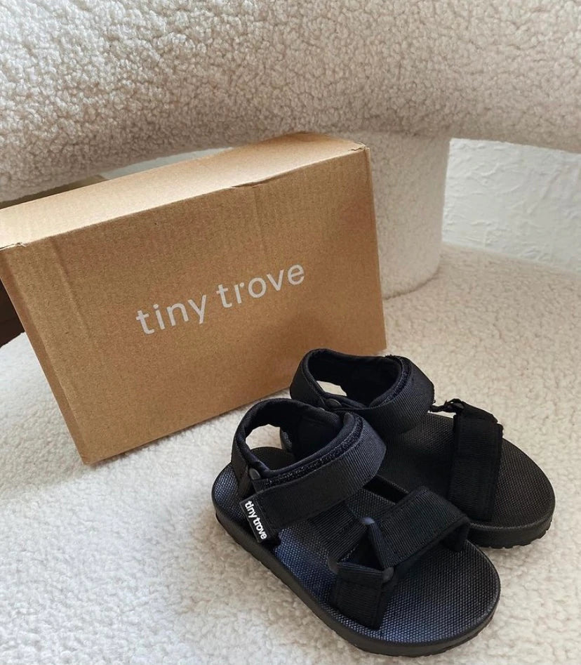 Kids Olympia Velcro Sandal Black