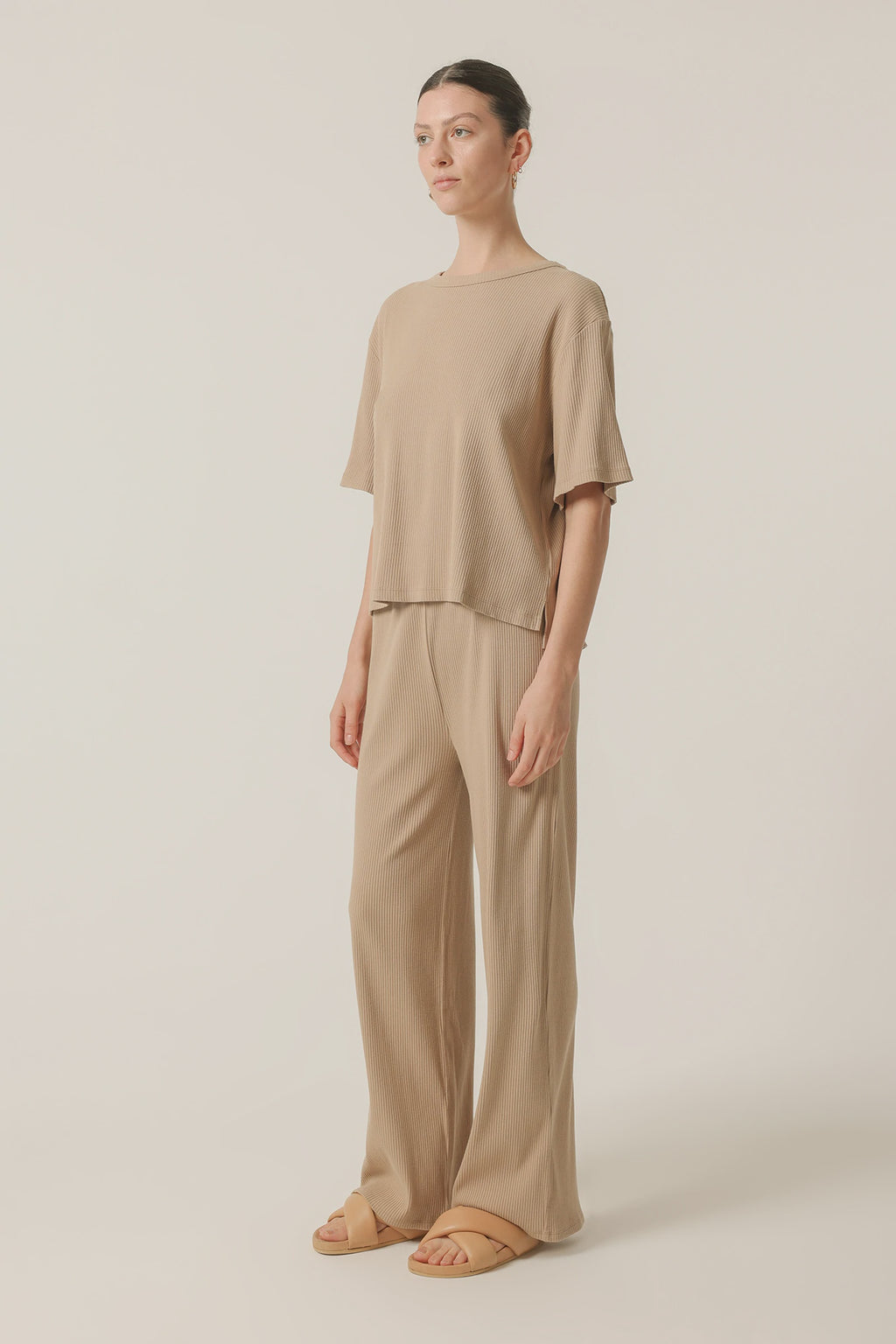 Lounge Ribbed Pant Sepia