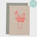 Vase Card Neon Coral