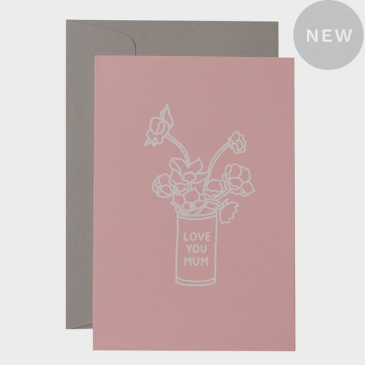 Vase Mum Card Pink